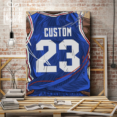Philadelphia 76ers Jersey Custom Canvas Print Wall Art for Boy Girl Men Women Basketball Personalized Canvas Art